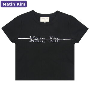 }[eBL Matin Kim TVc LOGO CUTTED CROP TOP BLACK  fB[X ؍ t@bV Ap Nbvh XTCY