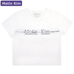 }[eBL Matin Kim TVc LOGO CUTTED CROP TOP WHITE  fB[X ؍ t@bV Ap Nbvh XTCY