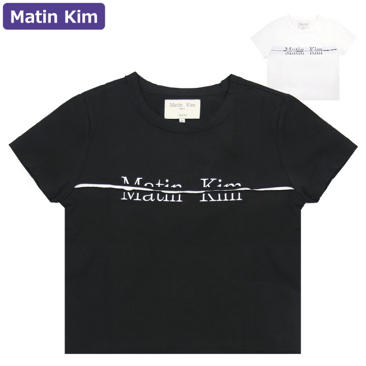 Matin Kim Tシャツ ブラック STAMP LOGO GRAPHIC OVERSIZE TOP FOR MEN IN BLACK – Matin Kim