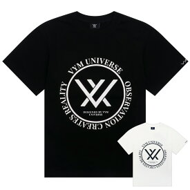 ヴィム VYM Tシャツ CIRCULAR UNIVERSE TSHIRT 半袖 レディース メンズ 男女兼用 韓国 ファッション ブランド ロゴ 黒 白