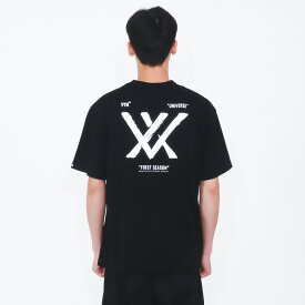 VYM ヴィム 半袖 Tシャツ BRUSH STROKE LOGO PRINT TSHIRT BLACK メンズ レディース 男女兼用 韓国 ファッション ブランド ロゴ 黒 ブラック