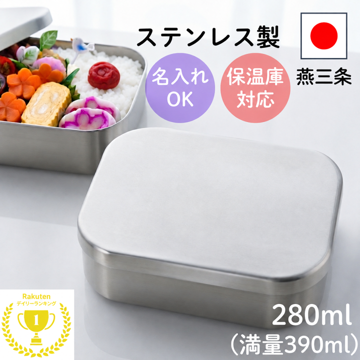 楽天市場】抽選で100%Pバック 燕三条 ステンレス 弁当箱 角型 1段 小