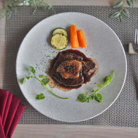 プレート 皿 飛白 27.5cm ディナープレート 白い皿 白 丸皿 洋食器 大皿 皿 洋食 おしゃれ オシャレ 食洗機対応 食器 業務用 イタリアン フレンチ メインディッシュ レストラン風 お皿