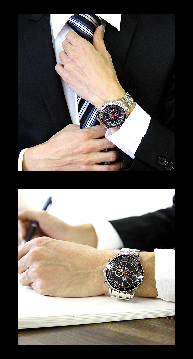 【楽天市場】スイス製トリチウム搭載 クロノグラフ メンズ 腕時計