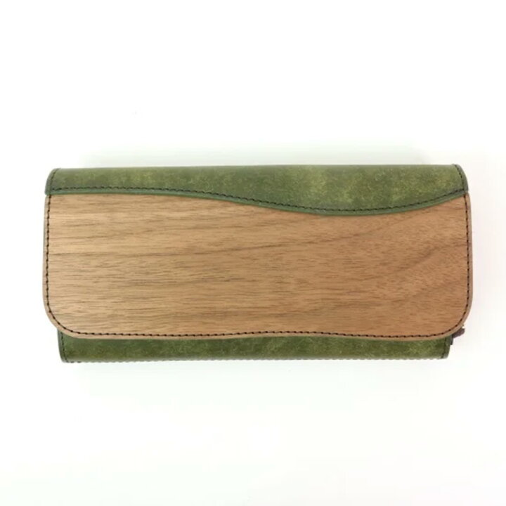 Amazon VARCO REAL WOOD Long wallet 長財布 メンズ レディース 本革 天然木 ウッド レザー 日本製 ブルー 財布