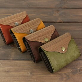 VARCO REAL WOOD パルムウォレット 小さい財布 財布 日本製 メンズ レディース カードケース 名刺入れ 小銭入れ 大容量 プエブロ 本革 革 革製 レザー 木 天然木 木製 おしゃれ かわいい かっこいい 小銭入れ付き ミニマル コンパクト プレゼント ギフト クリスマス newi