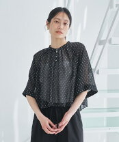 audrey and john wad ボリュームシフォンブラウス 総柄 シアー シャツ チャコールグレー オードリーアンドジョンワッド 5-0410M 244754 audrey and john wad - audrey and john wad ボリュームシフォン