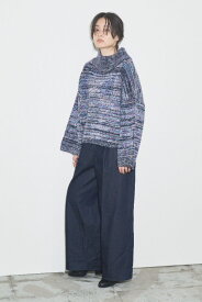 SALE セール 50%OFF【Audrey and John Wad】オードリーアンドジョンワッド HIGH NECK MELANGE KNIT | レディース ニット プルオーバー プルオーバーニット ハイネック ハイネックニット ウール ウールニット メランジ メランジニット セーター ハイネックセーター ブランド