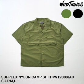 SALE セール 30%OFF【WILD THINGS】ワイルドシングスSUPPLEX NYLON CAMP SHIRT | メンズ シャツ メンズシャツ カジュアル カジュアルシャツ ナイロン ナイロンシャツ キャンプ キャンプシャツ ショートスリーブシャツ 半袖 半袖シャツ サプレックスナイロン ブランド