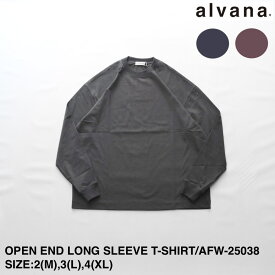 SERVICE PRICE 20割【alvana】アルヴァナ アルバナ OPEN END LONG SLEEVE T-SHIRT | メンズ Tシャツ メンズTシャツ カジュアル ロングスリーブ ロングスリーブTシャツ ロンT クルーネック クルーネックロンT 空紡 空紡Tシャツ 長袖 長袖Tシャツ シンプル ブランド 日本製