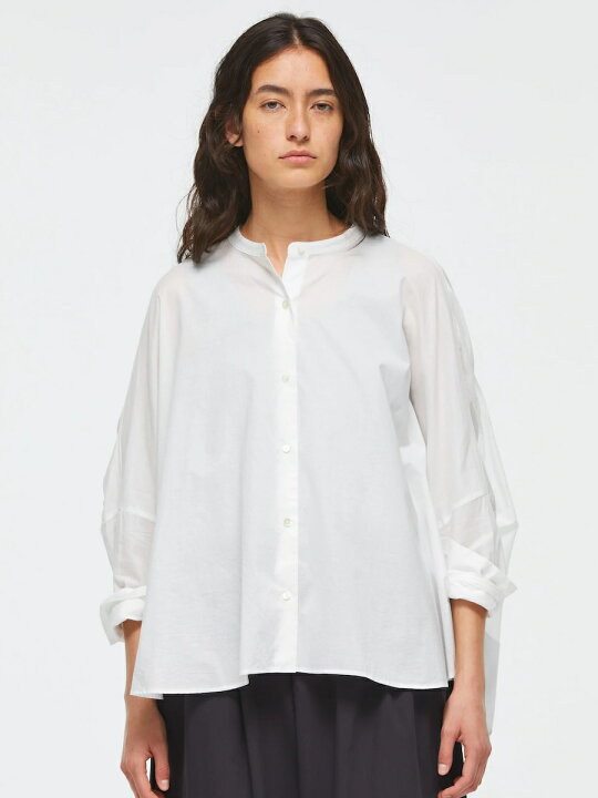 シャツ/ブラウス(長袖/七分) mizuiro ind - mizuiro ind check gather wide shirt mizuiroind mizuiro ind（ミズイロインド） バックギャザー