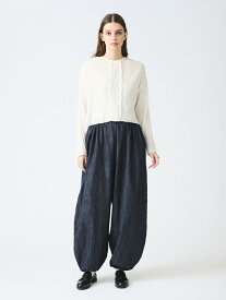 SERVICE PRICE 30割【mizuiro ind】ミズイロインド DRAWSTRING VOLUME PANTS | レディース パンツ ボリューム ボリュームパンツ ドローストリング ドローストリングパンツ イージー イージーパンツ デニム デニムパンツ ワイド ワイドパンツ ウエストゴム ブランド 日本製