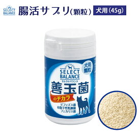 200円OFF クーポン おまけ対象外 ペット 乳酸菌 セレクトバランス 善玉菌のチカラ 犬用 顆粒 45g 粉 ペット 犬 イヌ 子犬 成犬 老犬 安心 乳酸菌食品 ビフィズス菌 フェカリス菌 有胞子菌 腸内環境 腸内 改善 乳酸菌ゴールド サプリメント