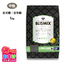 特別クーポン おまけ付き ブリスミックス ドッグ ラム 中粒 全犬種 全年齢 1kg 1キロ ドッグフード 羊 成犬 子犬 乳酸菌 アガリクス グルコサミン コンドロイチン パピー シニア ドライフード 口腔内善玉菌
