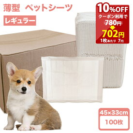 おまけ対象外 お得 ペットシーツ 薄型 レギュラー サイズ 100枚 ペット 犬 猫 大容量 まとめ買い ケース ペット用 ペットシート システムトイレ シーツ シート しっかり吸収 オリジナル