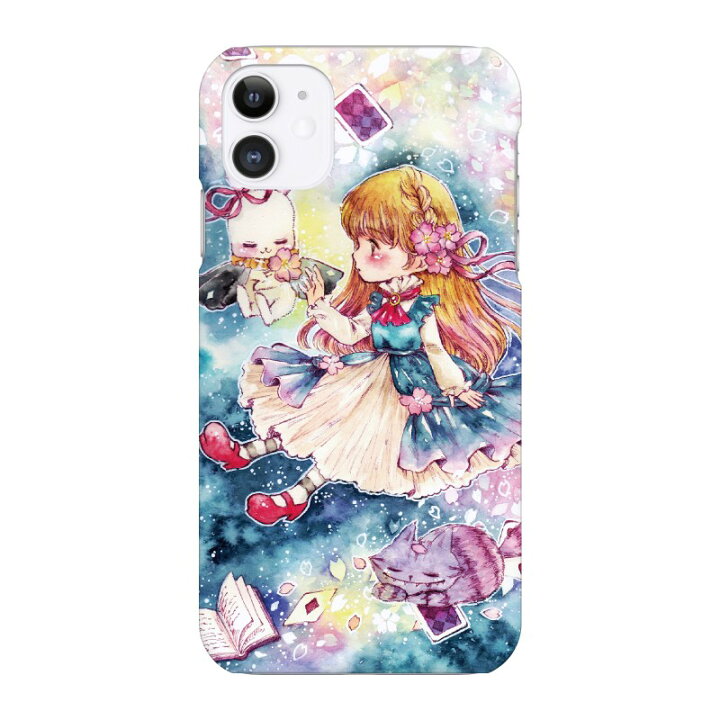 楽天市場 訳あり 在庫処分 送料無料 Iphone 12 Mini 用 スマホケース 不思議の国のアリス さくら 桜 チェシャ猫 時計うさぎ アリス 夜空 かわいい レディース ファンタジー ユニーク 個性的 ギフト プレゼント おすすめ プリント ペア Vidamall 楽天市場店