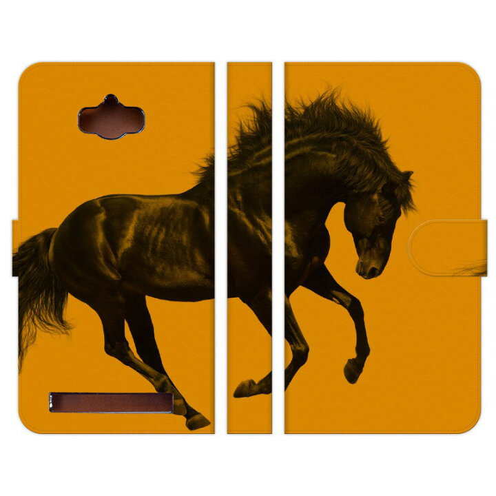 楽天市場 訳あり 在庫処分 Zenfone Max Zc550kl 用スマホケース型 Real Horse オレンジ 競馬 競走馬 乗馬 カッコいい 馬 サラブレッド Vidamall 楽天市場店