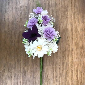 仏花　祈り紫色のデンファレと藤色の小花 お仏壇 お供え 咲き続ける生花 プリザーブドフラワー ギフト[PW]