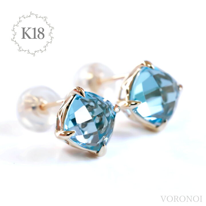 楽天市場】MINAMO 正規品 K18 天然石 約7mm ピアス チェスカット 