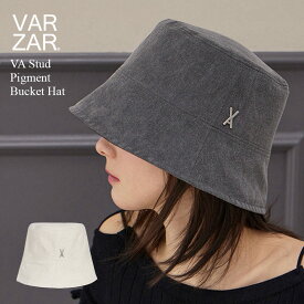 【マラソン期間限定P5倍】VARZAR バザール 韓国 帽子 バケットハット 深め 小顔効果 顔が見えづらい 紫外線対策 レディース メンズ 人気 ファッション [ VA Stud Pigment Bucket Hat 1275 1277 ] コットン100％ ユニセックス オーバーフィット