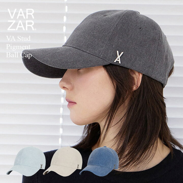 正規品 国内発送 送料無料 VARZAR バザール 韓国 帽子 キャップ 深め 小顔効果 顔が見えづらい 紫外線対策 レディース メンズ 人気 ファッション VA Stud Pigment Ball Cap 1286 1287 1288 1289 ユニセックス オーバーフィット いただきプラザ店