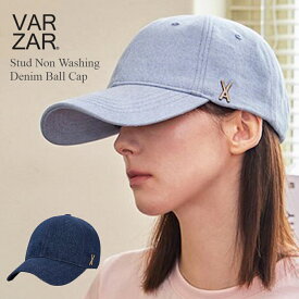 VARZAR バザール 韓国 帽子 キャップ 深め 小顔効果 顔が見えづらい 紫外線対策 レディース[VA Stud Non Washing Denim Ball Cap 1408 1409]