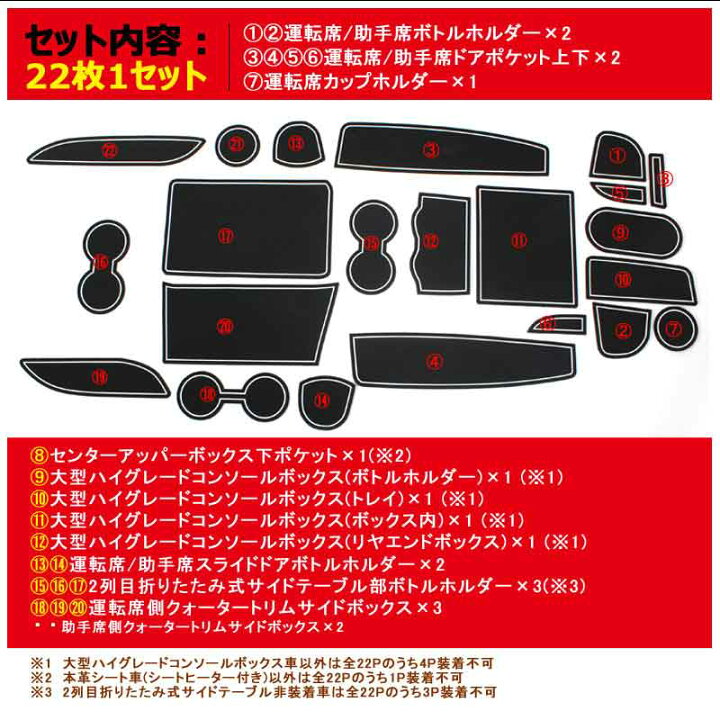 楽天市場】30系前期のみ対応 ヴェルファイア30 30系 アルファード30 30系 全グレード対応 ゴムマット ドアポケットマット インテリア ラバー マット 22P 夜光色 コンソール ドリンクホルダーに エアロ 内装 パーツ カスタム エアロ アクセサリー ドレスアップ : Vulcans 楽天市場】30系前期のみ対応 ヴェルファイア30 30系 アルファード30 30系 全グレード対応 ゴムマット ドアポケットマット インテリア ラバー マット 22P 夜光色 コンソール ドリンクホルダーに エアロ 内装 パーツ カスタム エアロ アクセサリー ドレスアップ : Vulcans