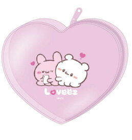 【全品　送料無料！】　らぶい〜ず　ハート型クリアポーチパープル　紫　うさぎ　動物　アニマル　ポーチ　ケース　小物入れ　収納　メイク　化粧　コスメ　雑貨　グッズ　かわいい