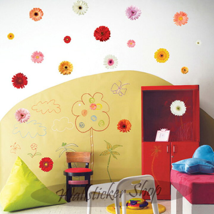 楽天市場 ガーベラ ウォールステッカー インテリアシール 壁シール 壁紙シール Wall Sticker 北欧 ウォールステッカー Shop