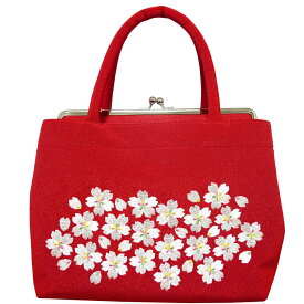 桜刺繍バッグ　片面に桜刺繍を取り入れた和装バッグです♪A(BAG103)B(BAG104)C(BAG105)