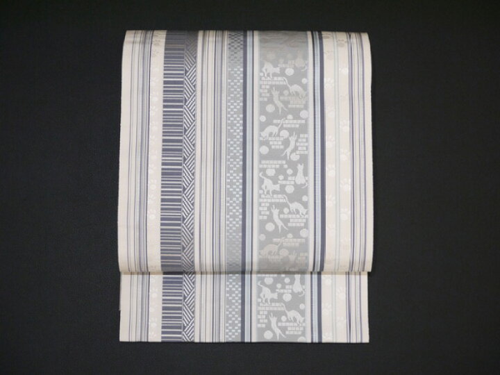 楽天市場】本場筑前 博多織 黒木織物謹製 ねこ柄 白地 正絹 八寸名古屋  