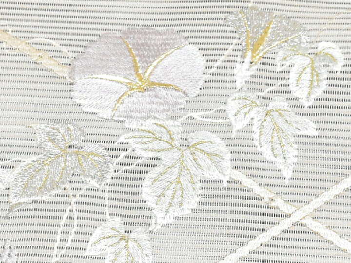 楽天市場】夏帯！手織り 絽綴れ帯 刺繍八寸名古屋帯 朝顔 薄アイボリー  