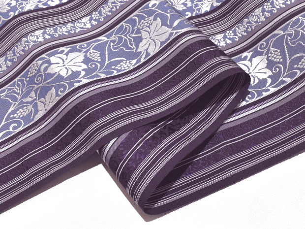 楽天市場】博多織 黒木織物謹製 博多帯 濃紫地 正絹 全通 八寸名古屋帯 