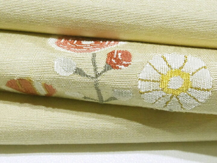 楽天市場】西陣織 都謹製 西陣帯 正絹 薄クリーム色 手織 手おり櫛織  