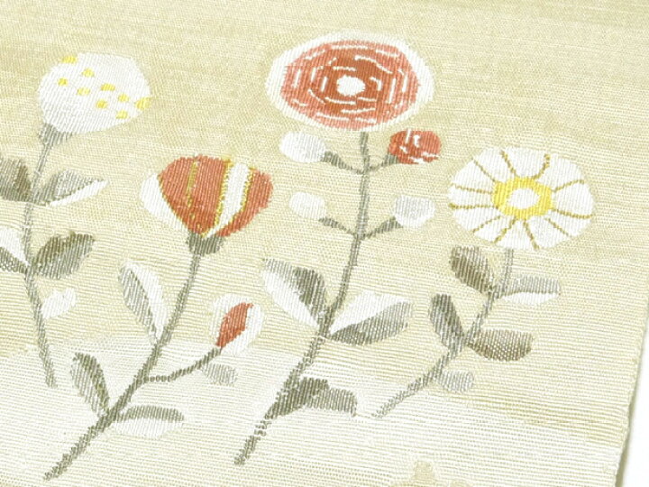 楽天市場】西陣織 都謹製 西陣帯 正絹 薄クリーム色 手織 手おり櫛織  