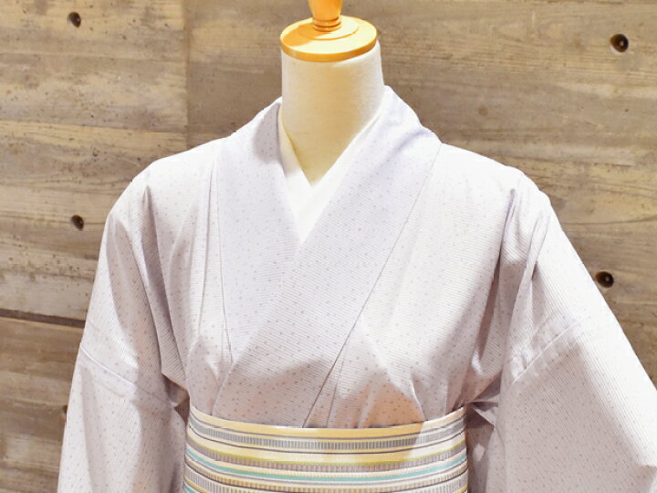 撫松庵絽小紋夏着物ポリエステル素材セオα