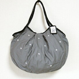 sisi グラニーバッグ 120%ビッグサイズ 刺繍シリーズ グレイ sisiバッグ A4が入る布バッグ