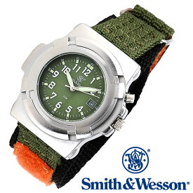 スミス＆ウェッソン Smith & Wesson 正規品 ミリタリーウォッチ 腕時計 メンズ LAWMAN WATCH SWW-11-OD OLIVE DRAB デイトカレンダー 日付 ナイロンベルト 雑誌掲載ブランド 男性用 時計 カーキ オリーブドラブ 緑 送料無料 あす楽