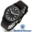 スミス＆ウェッソン Smith & Wesson 正規品 ミリタリーウォッチ 腕時計 メンズ MILITARY WATCH BLACK SWW-1464-BK デイトカレンダー 日付 キャンバスベルト 付け替えベルト付き 雑誌掲載ブランド 男性用 時計 送料無料