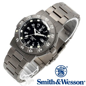 [���K�i] �X�~�X���E�F�b�\�� Smith & Wesson �X�C�X �g���`�E�� �~���^���[�r���v SWISS TRITIUM 357 SERIES EXECUTIVE WATCH TITANIUM SILVER/BLACK SWW-357-T-BLK [] [��������] [�G���f�ڃu�����h]