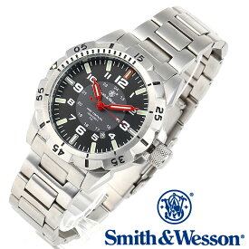 スミス＆ウェッソン Smith & Wesson 正規品 スイス トリチウム ミリタリーウォッチ 腕時計 メンズ EMISSARY WATCH SWISS TRITIUM SWW-88-S デイトカレンダー 日付 ステンレス 替えベルト 雑誌掲載ブランド 男性用 時計 シルバー 送料無料