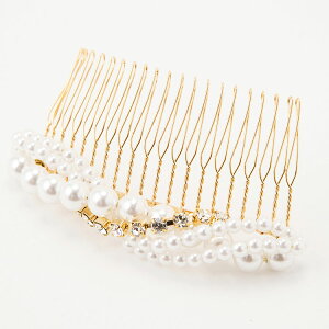 留袖 髪飾り パールコーム かんざし 和装 結婚式 普段使い 日本製 Watmosphere ワトモスフィア tk-002 【 留め袖 訪問着パール コーム 30代 40代 50代 60代 ヘアーアクセサリー 二次会 着物 礼装用 卒