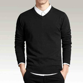 セーター メンズ おしゃれ Tシャツ 無地 長袖 ニット カジュアル ネック シンプル 大きいサイズ 黒 秋 冬 春 白 セール tps-41