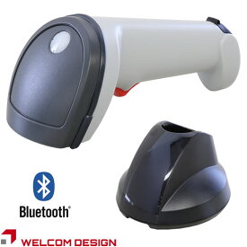 Bluetooth 2次元バーコードリーダー IG610BT-WHT-U 充電通信クレードル(USBコネクタ)アダプタ付 ウェルコムデザイン 業務用 法人様向け