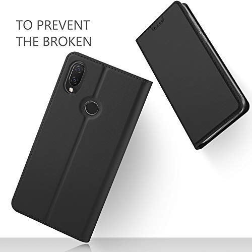 Huawei Nova 3i ケース Kugi カバー スタンド機能付き 新作送料無料 手帳型ケース 携帯全面保護カバー ブラック Puレザー 耐衝撃 本体の傷つきガード スマートフォンケース 横開き