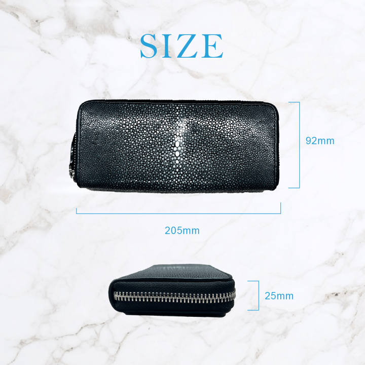 【超美品】スティングレイ長財布　エイ　革　ガルーシャ　本革　レザー　ブラック 美品 エイ革 ガルーシャ スティングレイ 本革 レザー 長財布