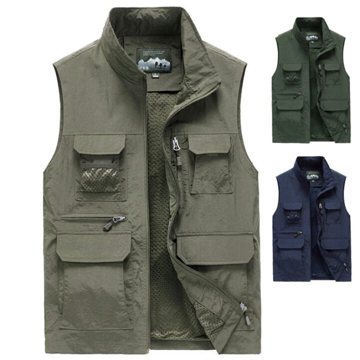 楽天市場 フィッシングベスト 多機能 メンズ ベスト メッシュベスト お釣りベスト アウトドアベスト ミリタリーベスト カメラマン 登山 ベスト Winファッション