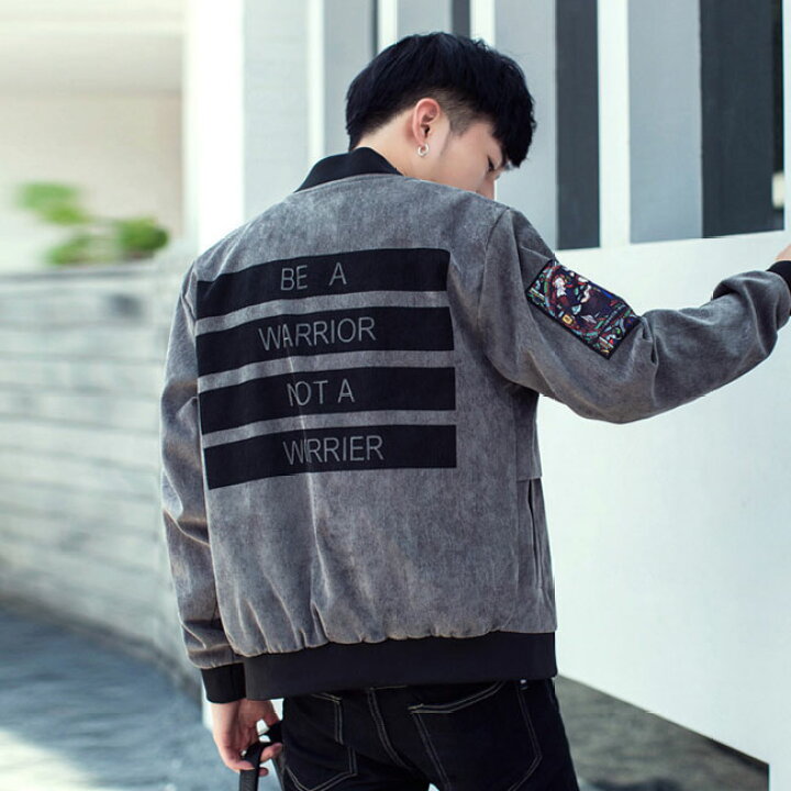 楽天市場 スタジャン メンズ アウター ジャケット ショート丈 スタジアムジャンパー ジャケット ブルゾン カジュアル Winファッション