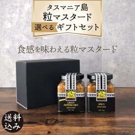 【ギフト】食感を楽しむマスタード　ヒルファーム　タスマニア　マスタード　選べる2コギフトセット　180g×2個（粒マスタード） オーストラリア 有機