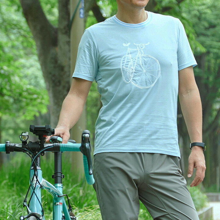 楽天市場 Winner アウトレット 在庫限り 送料無料 あす楽 サイクルウェア Tシャツ バックポケット 半袖 自転車モチーフ メンズ カジュアル 夏 Eバイク ポタリング ロードバイク クロスバイク おしゃれ ブランド ベンチレーション 接触冷感 サイクルtシャツ 日本製